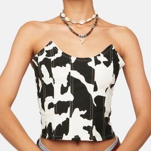 Cow print corset top